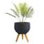 Japi All Weather Proof Black Round Rustic Outdoor Planter Stand, Small