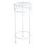 White Round Metal Plant Stand, Medium