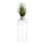 White Round Metal Plant Stand, Medium