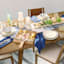 Ty Pennington Blue & White Striped Cotton Table Runner, 72"
