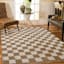 (B871) Honeybloom Brown & Natural Checkered Jute Area Rug, 8x10