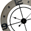 Ty Pennington Grey Arabic Wooden Round Wall Clock, 24"
