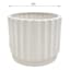 Indoor White Wave Cylinder Ceramic Planter, Medium