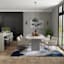 (B526) Oasis Blue Contemporary Design Area Rug, 5x7