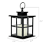 Black LED Lantern with 6 Hour Timer, 7"