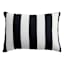 Black Awning Stripe Outdoor Lumbar Throw Pillow, 14x20