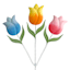 Homespun Easter Triple Tulips Yard Stake, 17"