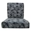 2-Piece Navy Palm Print Premium Outdoor Deep Seat Cushion