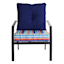 Navy Blue Canvas Outdoor Tufted Back Cushion