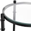 2-Tier Tempered Glass Top with Metal Black Frame Accent Table