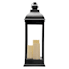Black Pre-Lit LED Floor Lantern, 28"