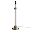 Clear Glass & Gold Metal Large Table Lamp Base, 23"