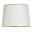White Medium Table Lamp Shade with Gold Trim, 12x14x10