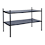 2-Tier Punch Metal Shoe Rack, Black