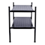 2-Tier Punch Metal Shoe Rack, Black