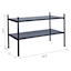 2-Tier Punch Metal Shoe Rack, Black