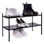 2-Tier Punch Metal Shoe Rack, Black