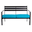 Grammercy Black Steel Slat Patio Loveseat