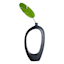 Black Open Circle Floor Vase, 40"