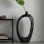 Black Open Circle Floor Vase, 40"