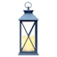 Navy Blue LED Lantern, 12"