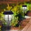 6-Pack 8-Lumen Solar Black Caged Pathway Lights