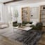 (A488) Avalis Grey & Black Ombre Area Rug, 5x7