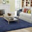 (A506) Ty Pennington Whitaker Navy Blue Wool Tufted Area Rug, 7x9