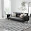 (A507) Ty Pennington Owens Blue & White Broken Stripe Area Rug, 7x9