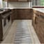 (A507) Ty Pennington Owens Blue & White Broken Stripe Runner, 2x8