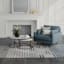 (A508) Ty Pennington Elmwood Blue & Ivory Patch Patterned Area Rug, 7x9