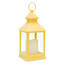 Yellow LED Outdoor Lantern With Timer, 10"