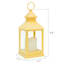 Yellow LED Outdoor Lantern With Timer, 10"