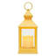 Yellow LED Outdoor Lantern With Timer, 10"