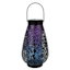Purple & Blue Metal Solar Outdoor Lantern, 10.5"