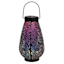 Purple & Blue Metal Solar Outdoor Lantern, 10.5"