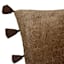 Tracey Boyd Brown Chenille Throw Pillow with Poms, 14x20