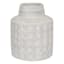 Ty Pennington White Embossed Ceramic Vase, 7"