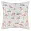 Providence White & Pink Flamingo Square Outdoor Throw Pillow, 17"