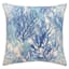 Ty Pennington Blue Blissful Coral Print Square Outdoor Throw Pillow, 16"