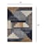 (B874) Crosby St. Dove Navy & Gold Washable Area Rug, 5x7
