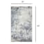 (B875) Crosby St. Dove Grey Splash Patterned Washable Accent Rug, 3x5