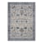(B876) Dove Ivory & Blue Medallion Washable Area Rug, 5x7