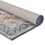 (B876) Dove Ivory & Blue Medallion Washable Area Rug, 5x7