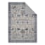 (B876) Dove Ivory & Blue Medallion Washable Area Rug, 5x7