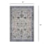 (B876) Dove Ivory & Blue Medallion Washable Area Rug, 5x7