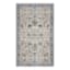 (B876) Dove Ivory & Blue Medallion Washable Accent Rug, 3x5