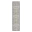(B876) Dove Ivory & Blue Medallion Washable Runner, 2x8