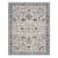 (B876) Dove Ivory & Blue Medallion Washable Area Rug, 8x10