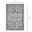 (B876) Dove Ivory & Blue Medallion Washable Area Rug, 8x10